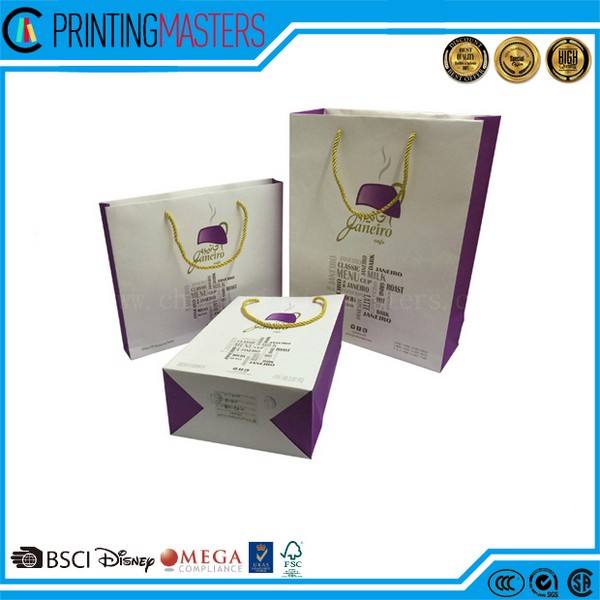 210g Art Paper Bag With Pink Printing