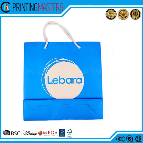 Best Quality Promotional Paper Bags Shopping With Ribbon Handles 