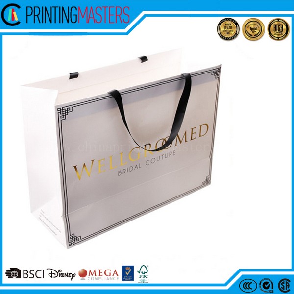 Orange Color Customized Paper Bags Printing