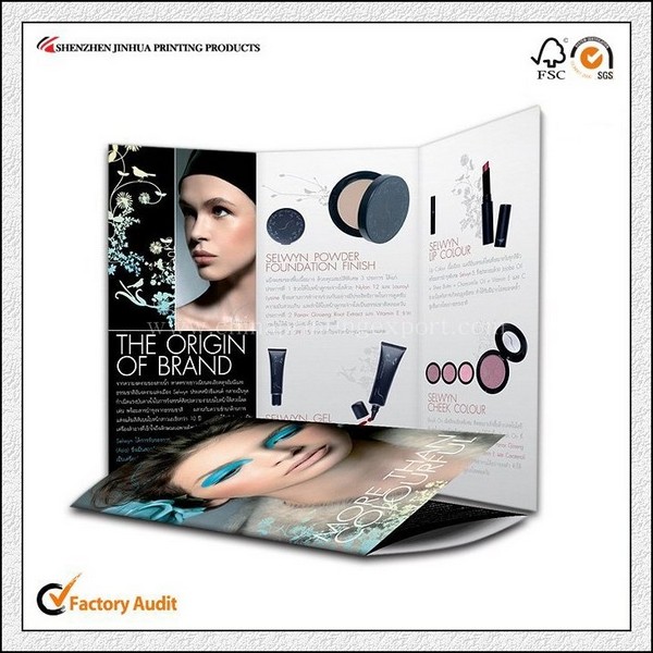Sales Promotion Glossy Art Paper Makeup Trifold