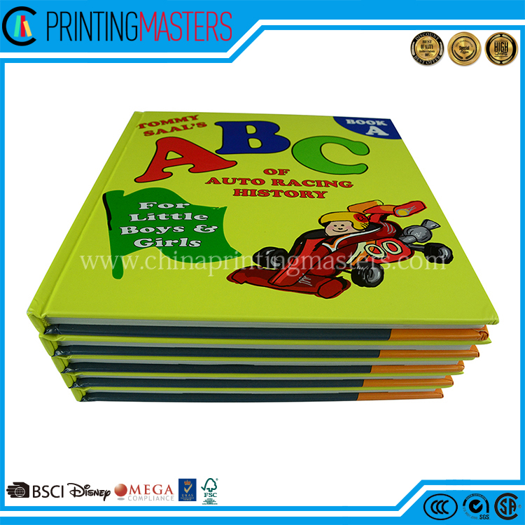 Square ABC Children Hardcover Book Full Color Offset Printing