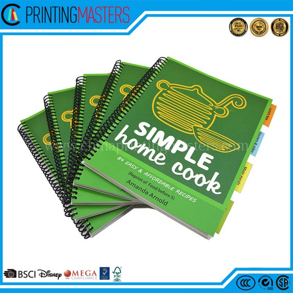 High Quality Spiral Binding Offset Print Cooking Book