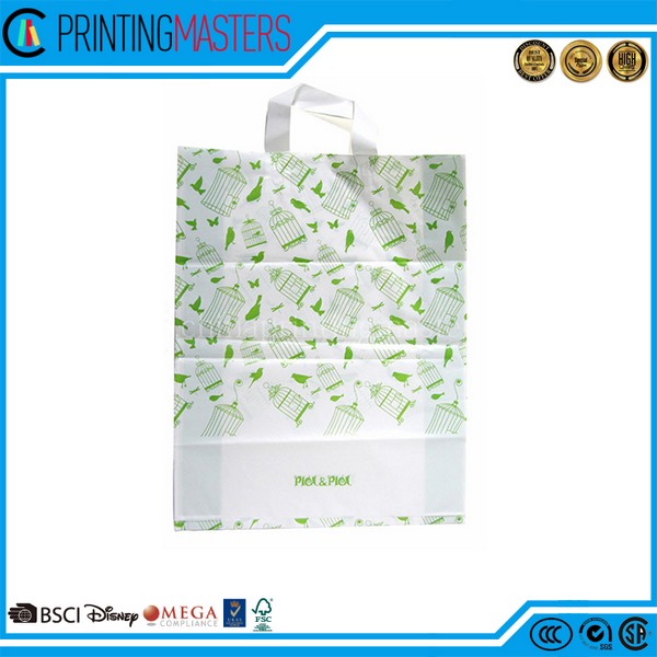 Gravure Printing Heavy Duty Plastic Loop Handle Bag