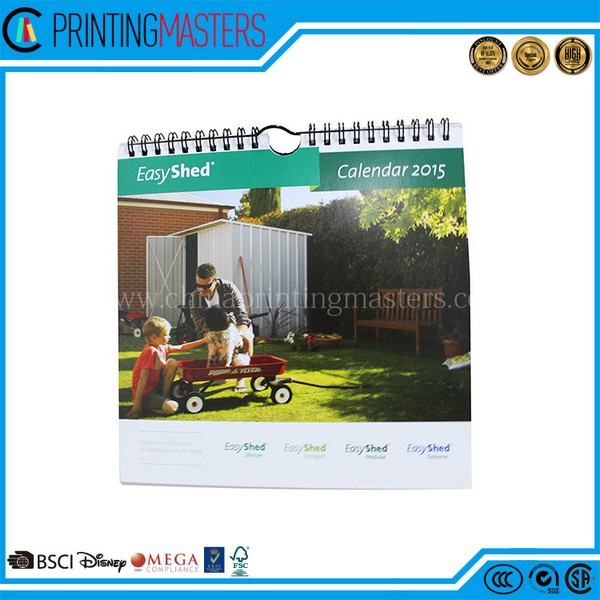 Custom High Quality Printable Wall Calendar With Spiral
