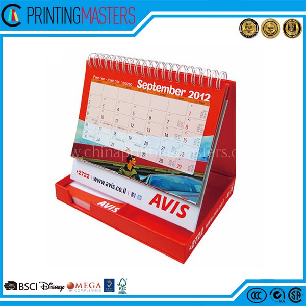 High Quality Printing Factory Custom Wire-O Desk Calendar
