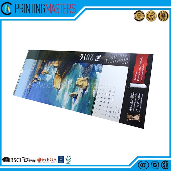 Custom Printing 3 Month Wall Spiral Binding Calendar