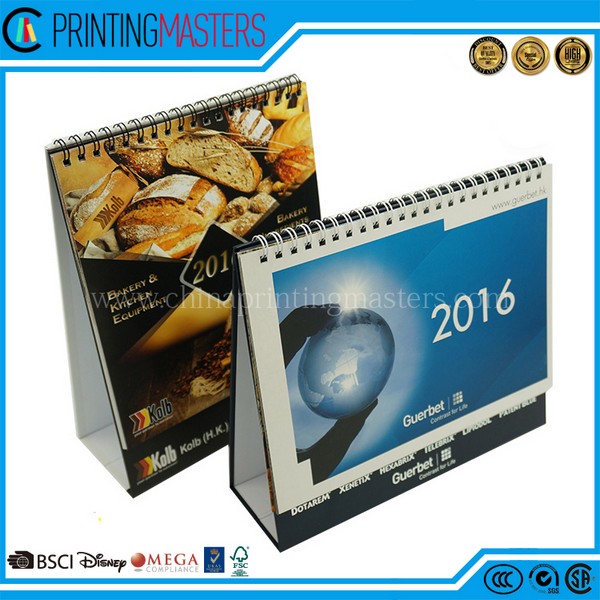 China Printing Factory Custom Spiral Desk Calendar Printing