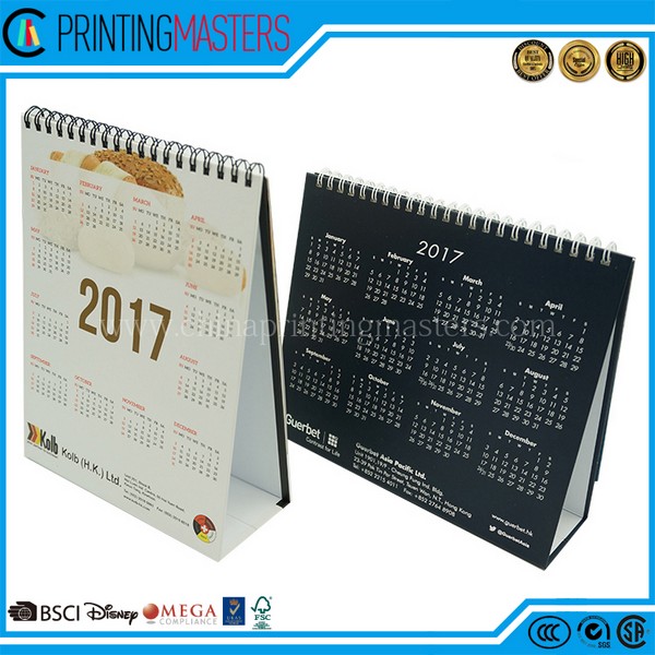 2017 New Design Spiral Desk Calendar Printing China